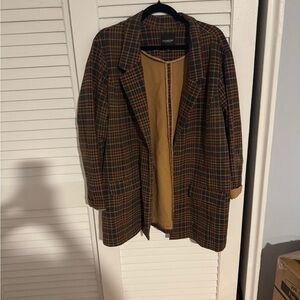 Liverpool Orange and Black Plaid Blazer